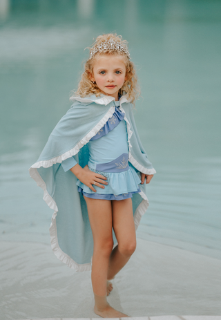 Majestic Princess Cape with Hood in Beguiling Blue