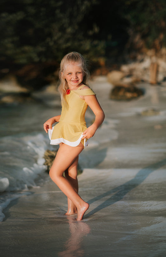 Red Rose Two Piece Tankini Princess Swimsuit