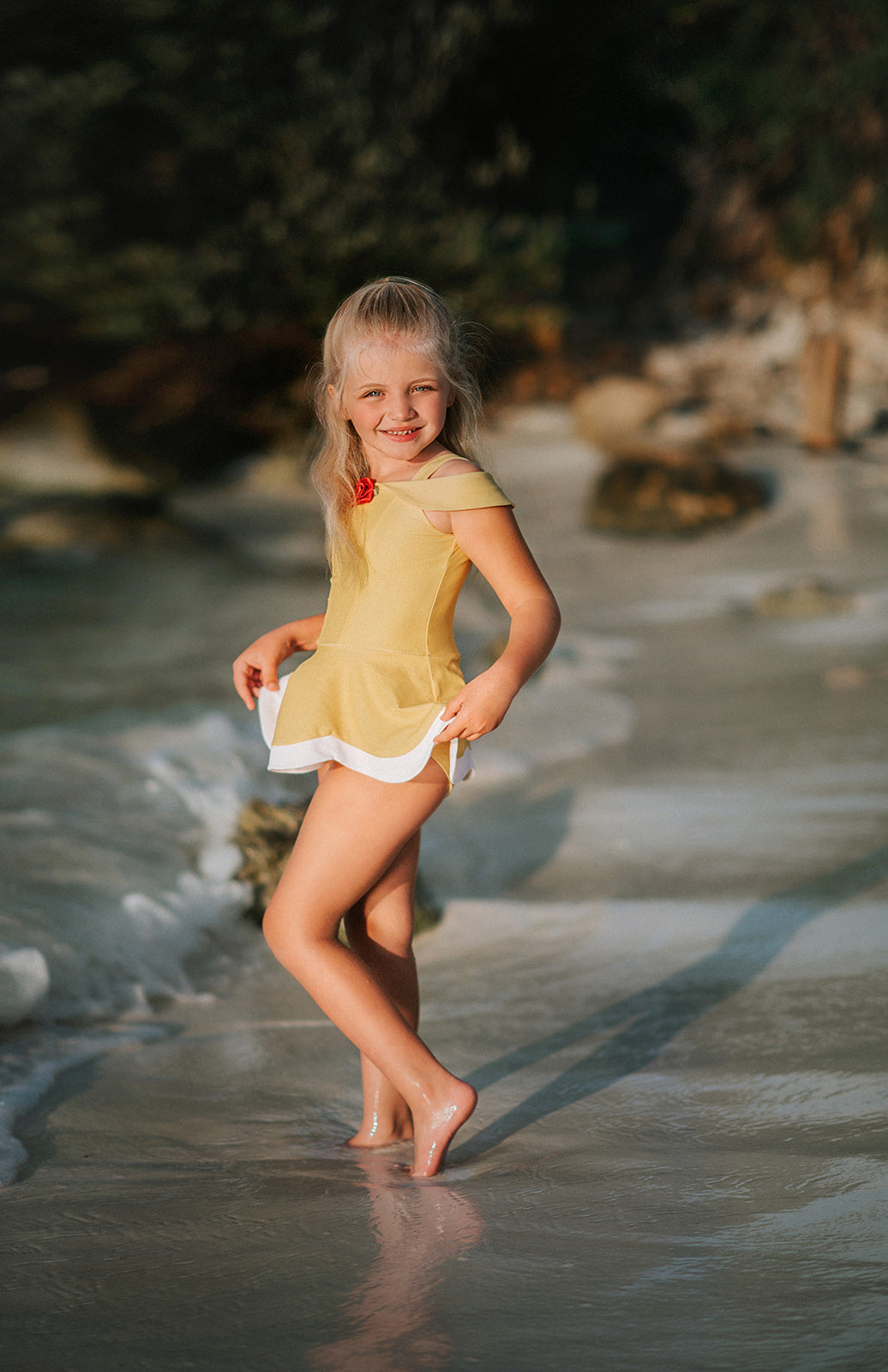 Red Rose Two Piece Tankini Princess Swimsuit