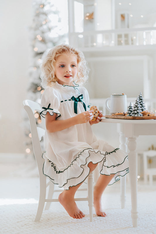 The Original Clara Nutcracker Gown with Evergreen Trim
