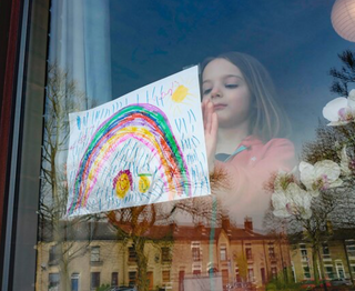 Mission #Onlyhomeonce Day 13- Put a Rainbow in your Window