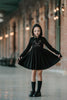 Black Kitty Twirl Dress with Paws