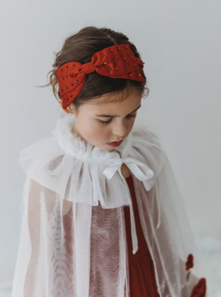 Red Rose Embroidered Princess Cape