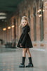Black Kitty Twirl Dress with Paws