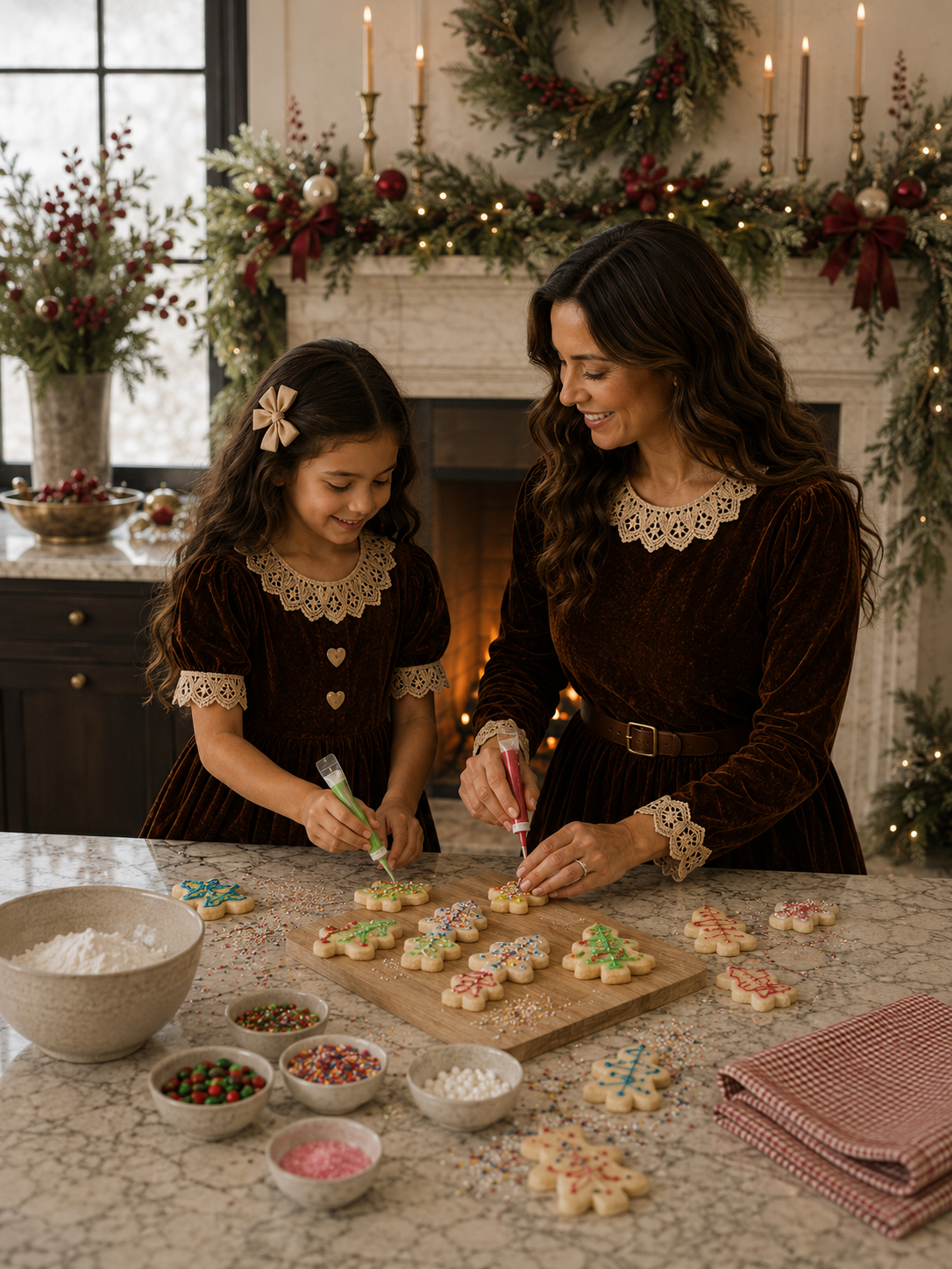 Gingerbread Heirloom Velvet Dress – Only Little Once