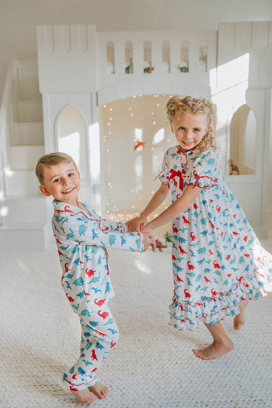 Griswold Inspired Christmas Vacation Pajamas- Dinosaur Print Set
