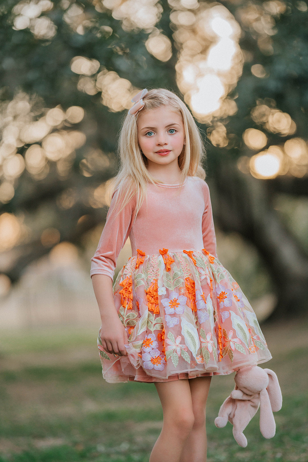 Princess costume for kids with delicate floral embroidery, pastel tutu skirt, and cape – magical outfit for pretend play