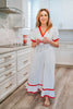 Limited Release: The Audrey Night Gown in White with Red