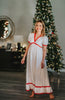 Limited Release: The Audrey Night Gown in White with Red