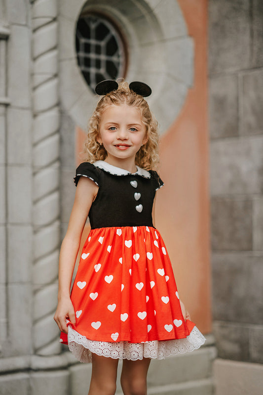 Valentines Day Miss Mouse Twirl Dress