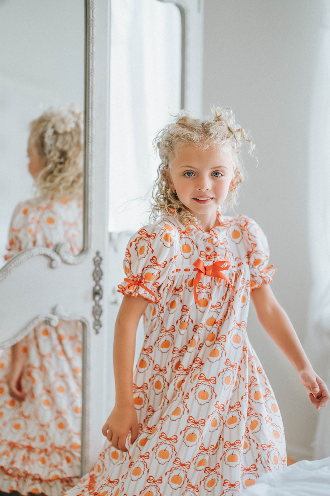 Pumpkin Patch Clara gown with Bows