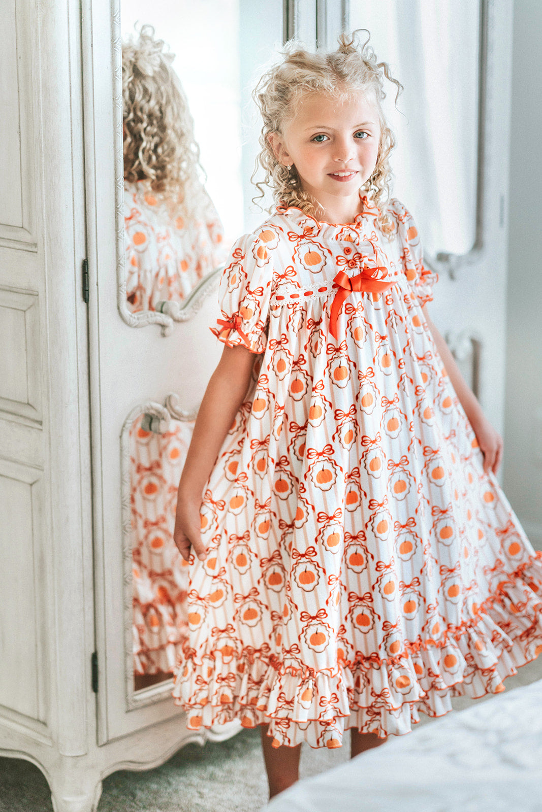 Pumpkin Patch Clara gown with Bows