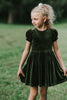 Harvest Pinafore and Green Velvet Dress