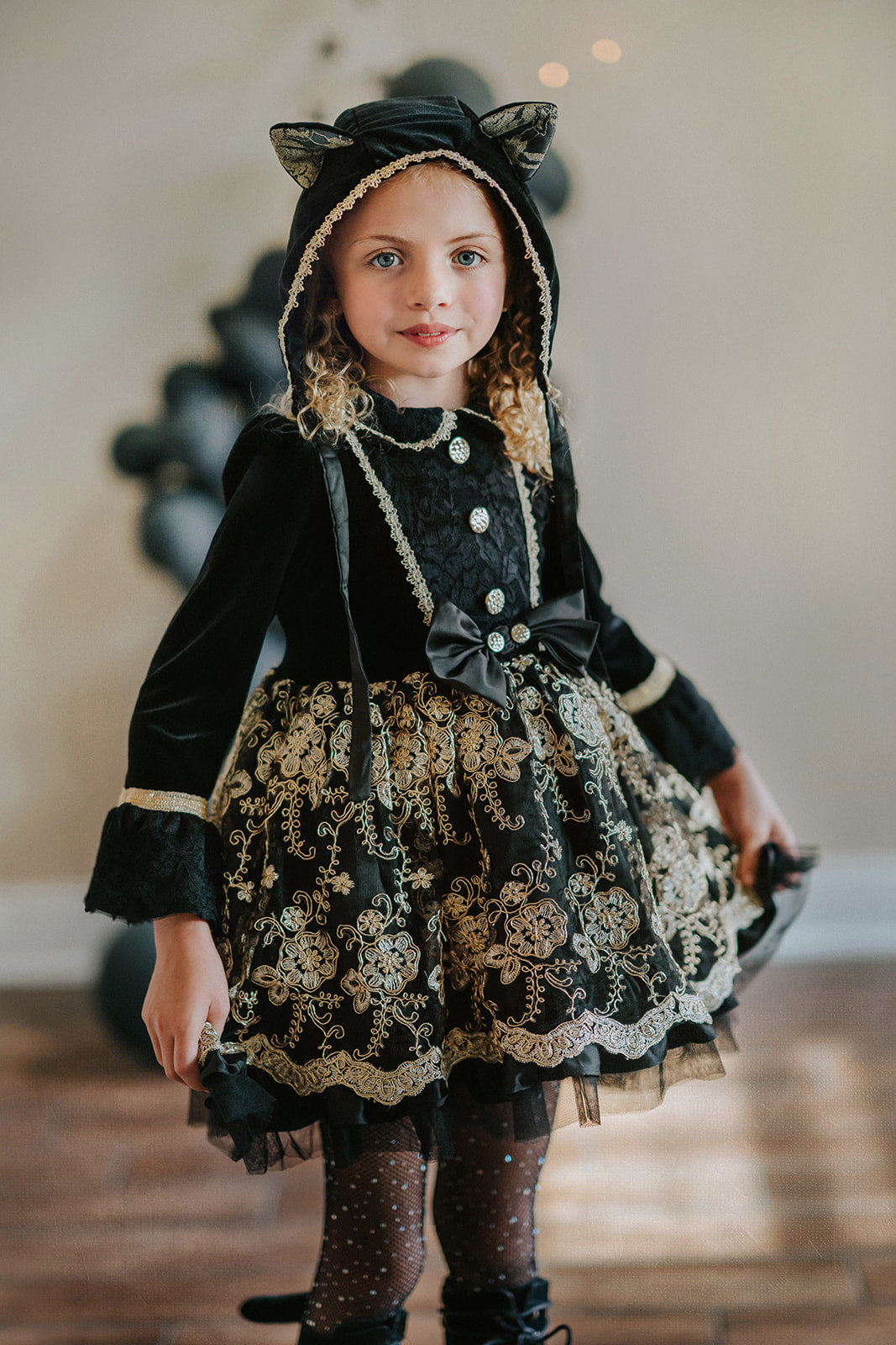 Enchanted Kitty Portrait Petite in Midnight Velvet Only Little Once Enchanted Kitty Portrait Petite in Midnight Velvet Only Little Once
