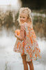 Fall festival outfit for girls – pumpkin patch fairy dress with floral cape and soft tulle skirt for seasonal photoshoots