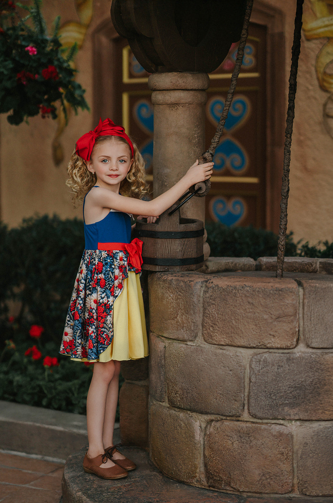 Snow White Dimensional Floral Twirl Dress