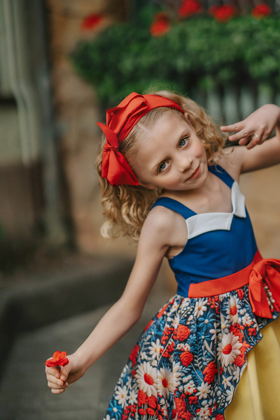 Snow White Dimensional Floral Twirl Dress