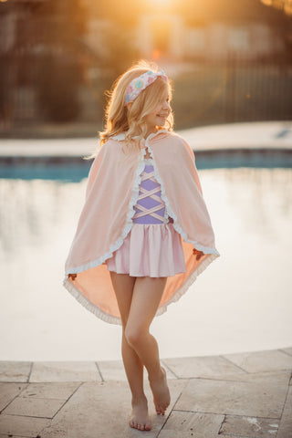 Majestic Princess Cape with Hood in Princess Pink