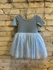 Size 5 - Archive Sample - Pastel Blue Tulle Dress with Pearl Embellished Skirt