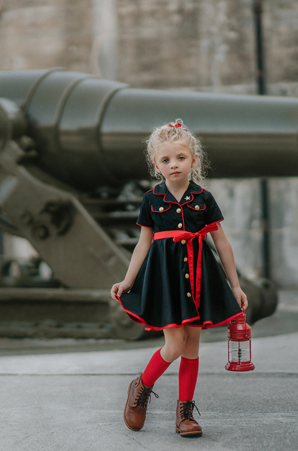 Home Of The Brave Black and Red Twirl Dress