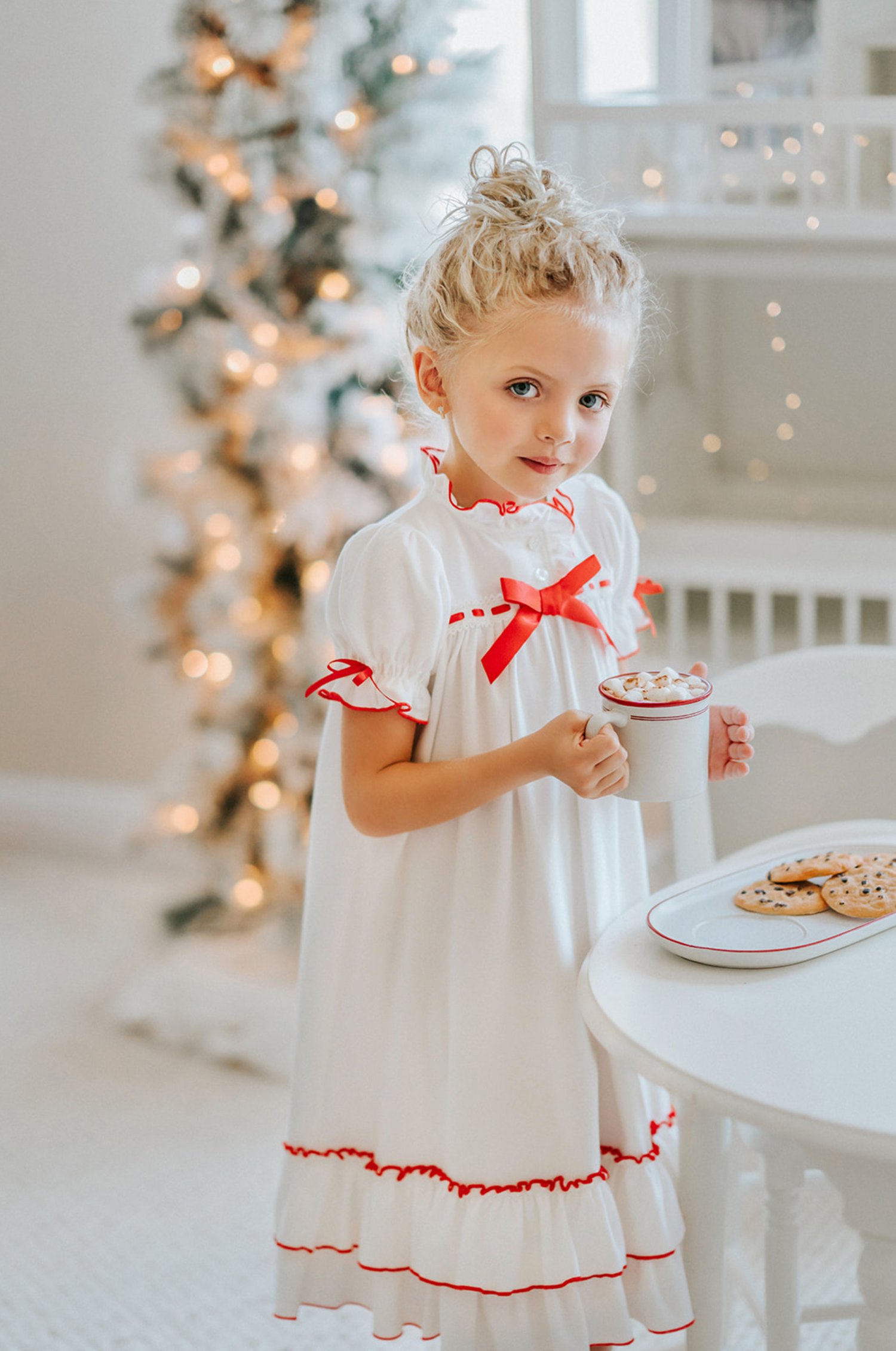 The Original Clara Nutcracker Christmas Gown™ Short Sleeve in White – Only Little Once