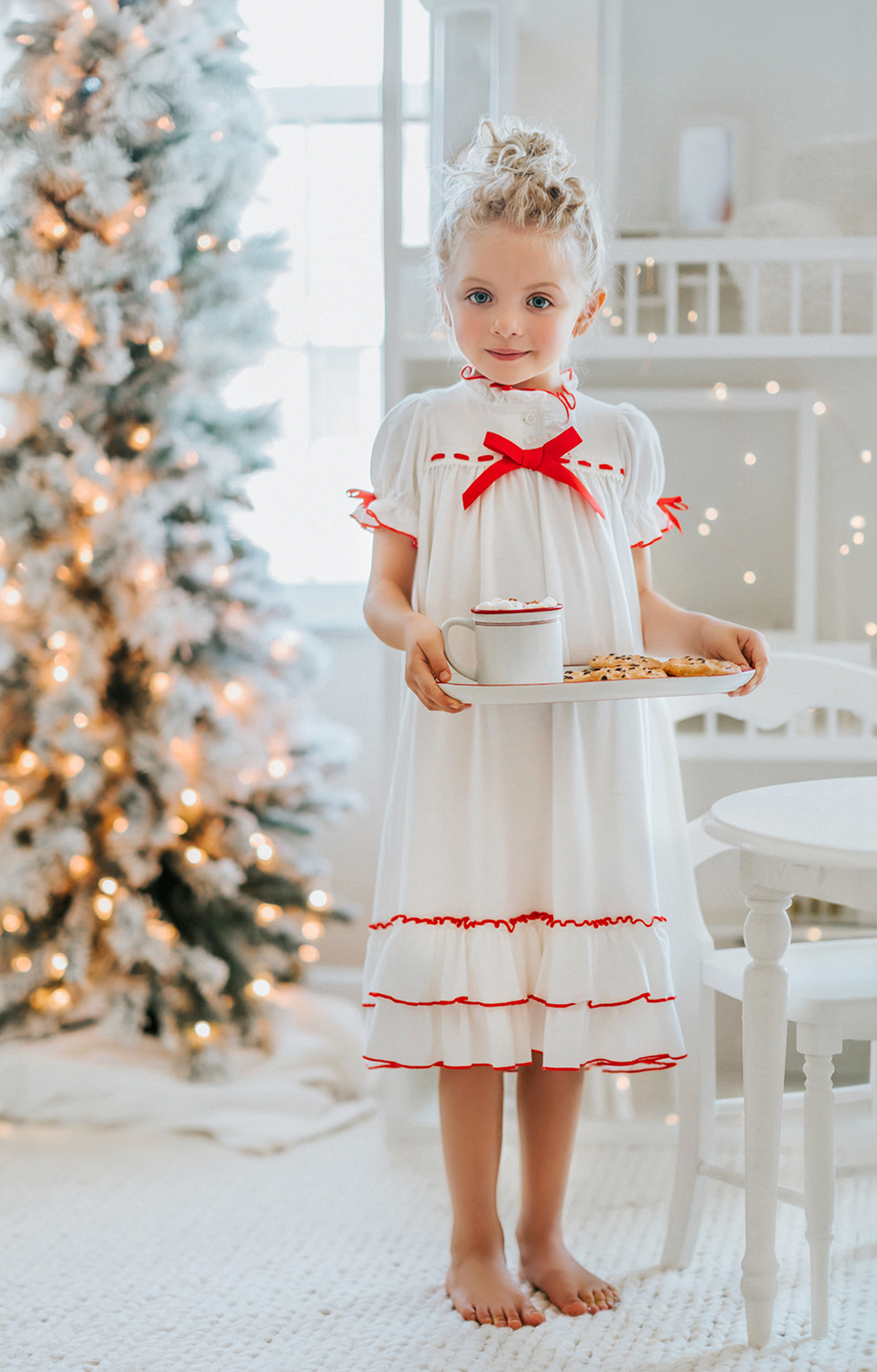 The Original Clara Nutcracker Christmas Gown™ Short Sleeve in White