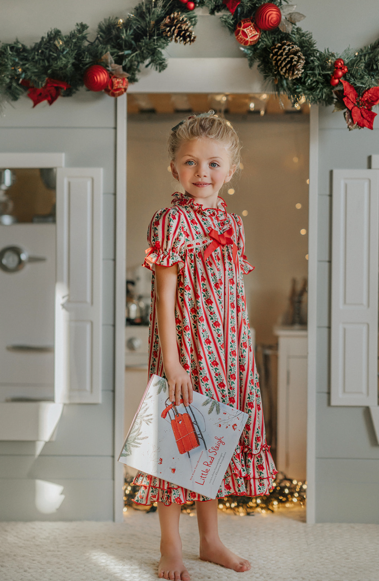 El vestido original de Clara Cascanueces con estampado floral festivo