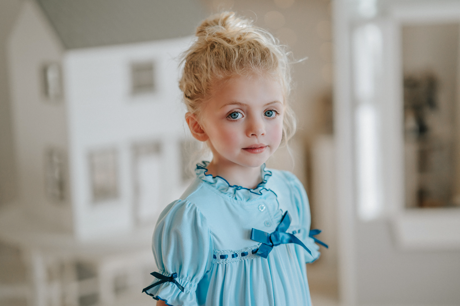 The Original Clara Nutcracker Gown in Robins Egg Blue and Navy Trim – Only Little Once The Original Clara Nutcracker Gown in Robins Egg Blue and Navy Trim – Only Little Once