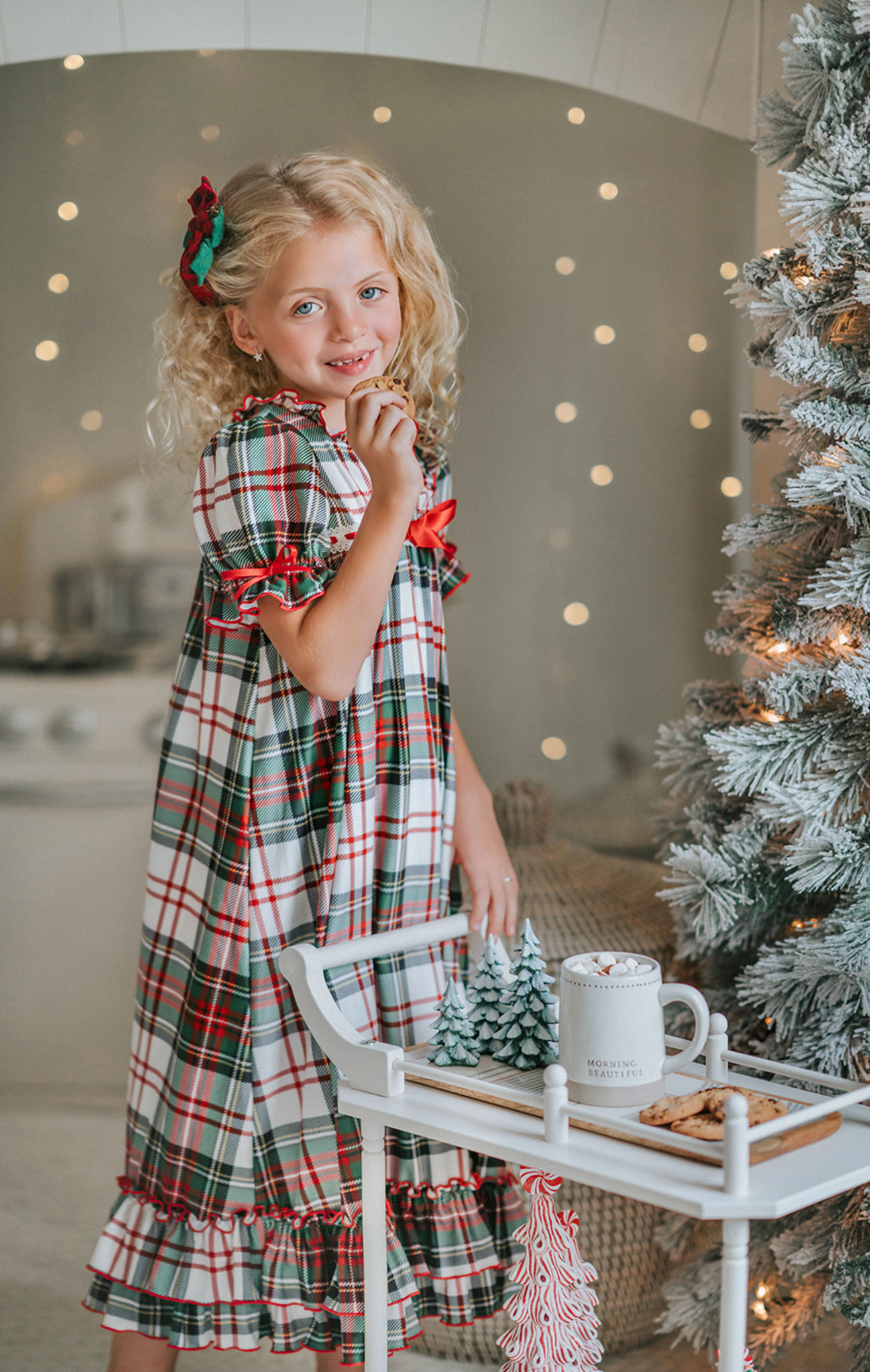 The Original Clara Nutcracker Gown in White Plaid Only Little Once The Original Clara Nutcracker Gown in White Plaid Only Little Once