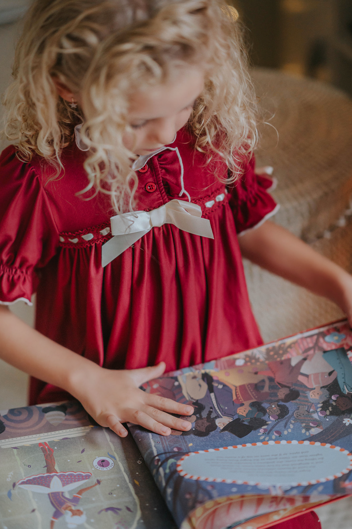 The Original Clara Nutcracker Gown Short Sleeve in Merry Maroon