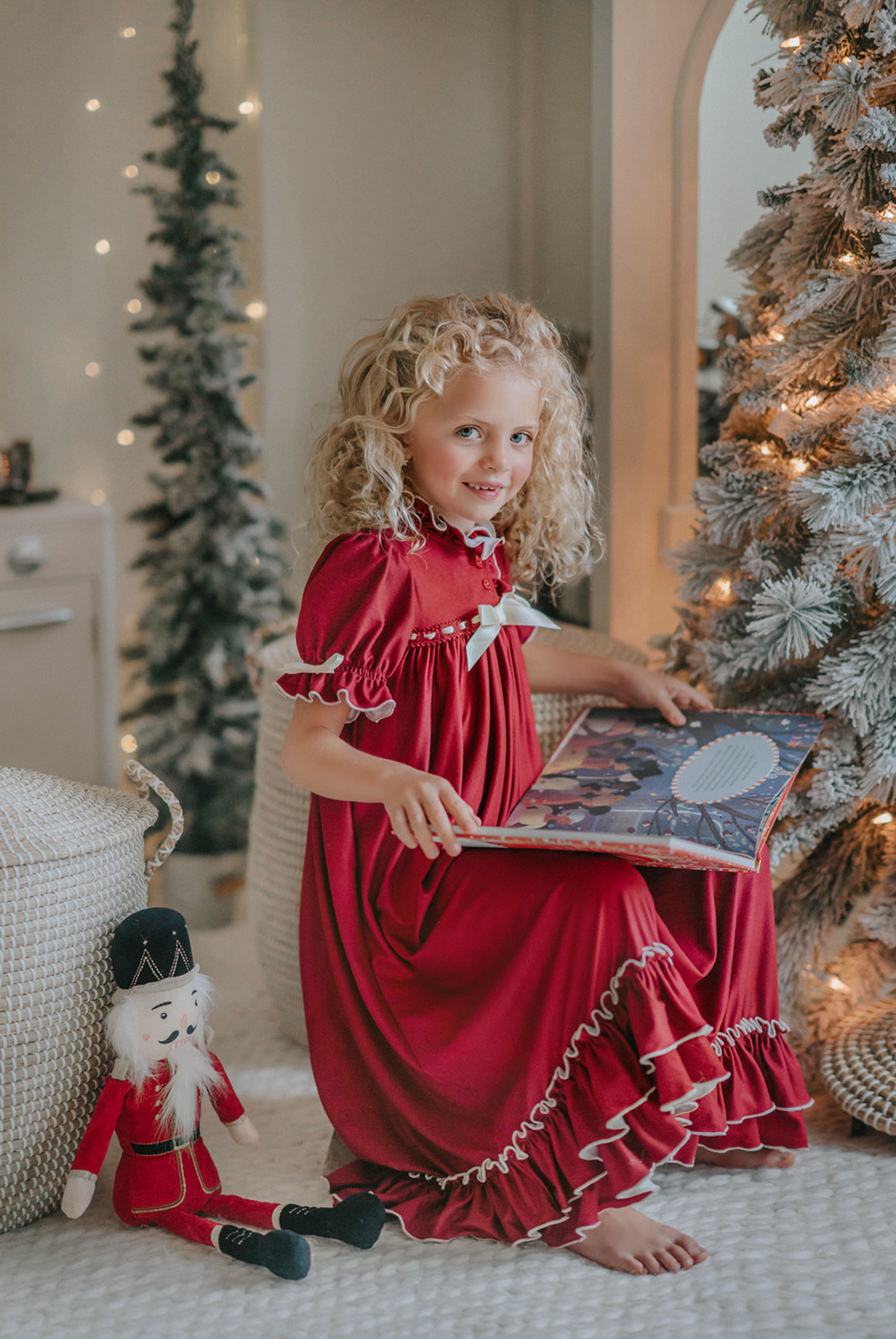 The Original Clara Nutcracker Gown Short Sleeve in Merry Maroon