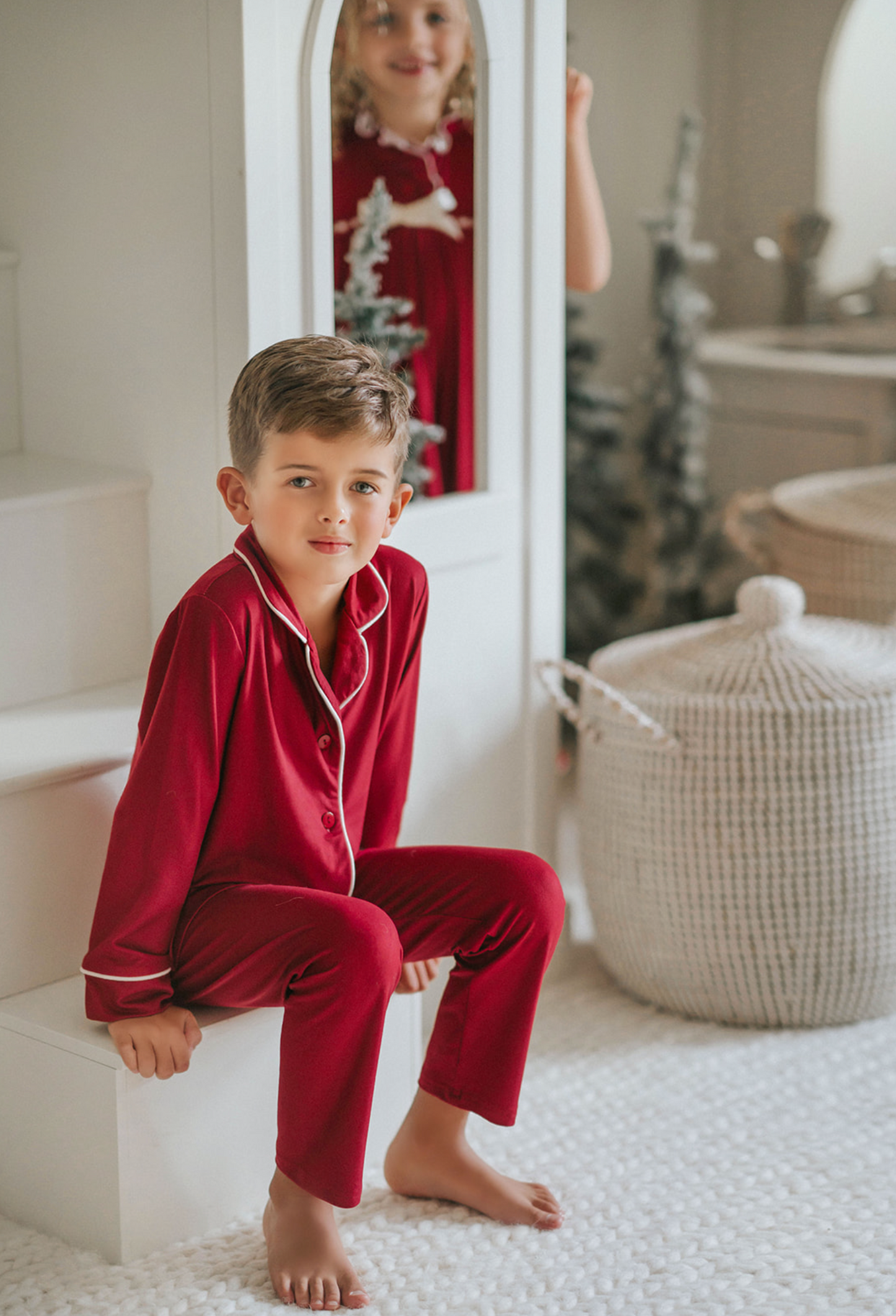 Pijama unisex en rojo