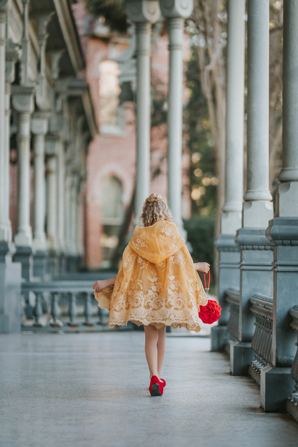 Red Rose Lace Princess Cape With Hood