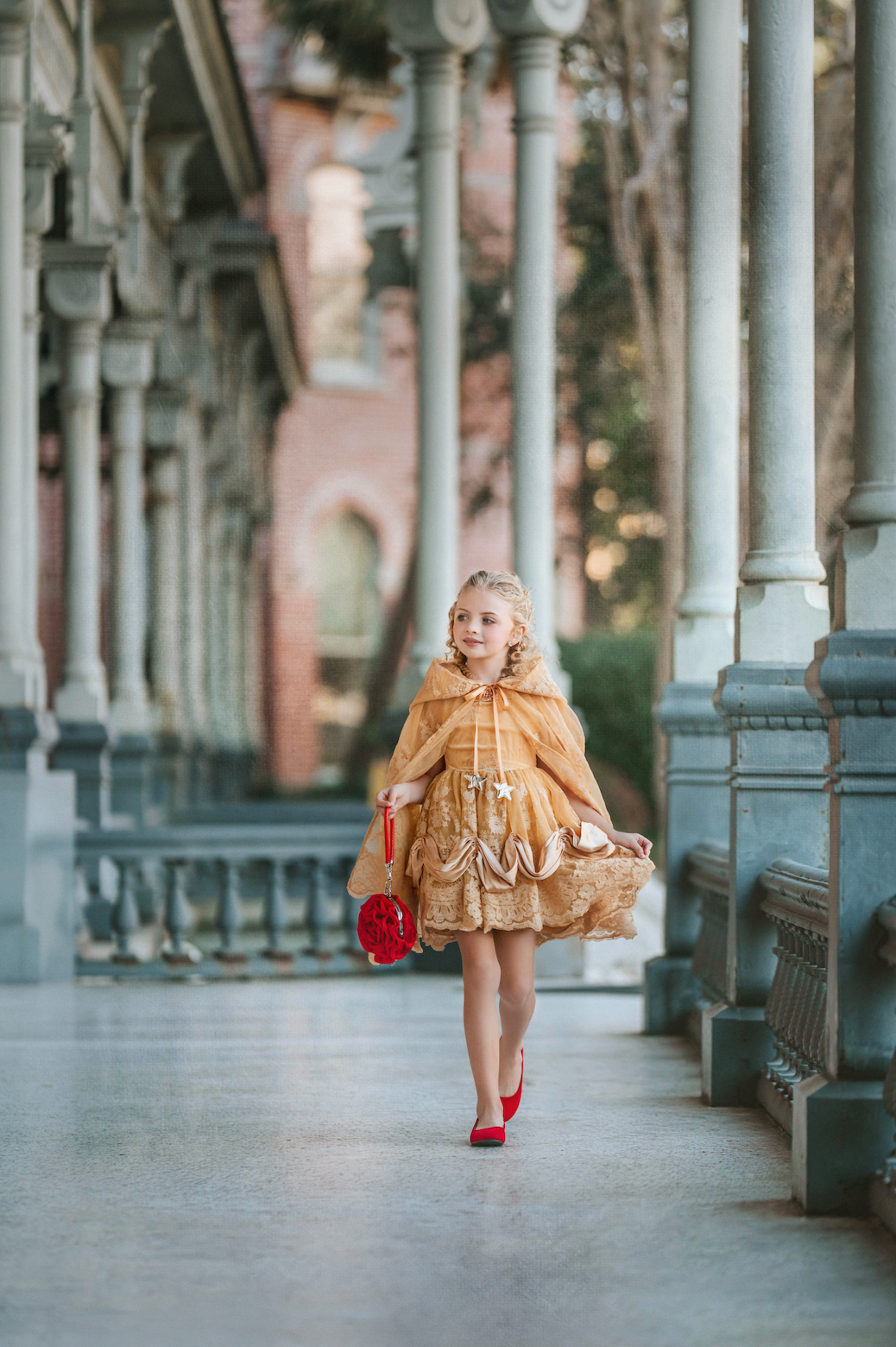 Red Rose Lace Princess Cape With Hood