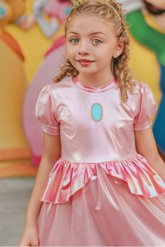 Metallic Video Game Princess Twirl Dress