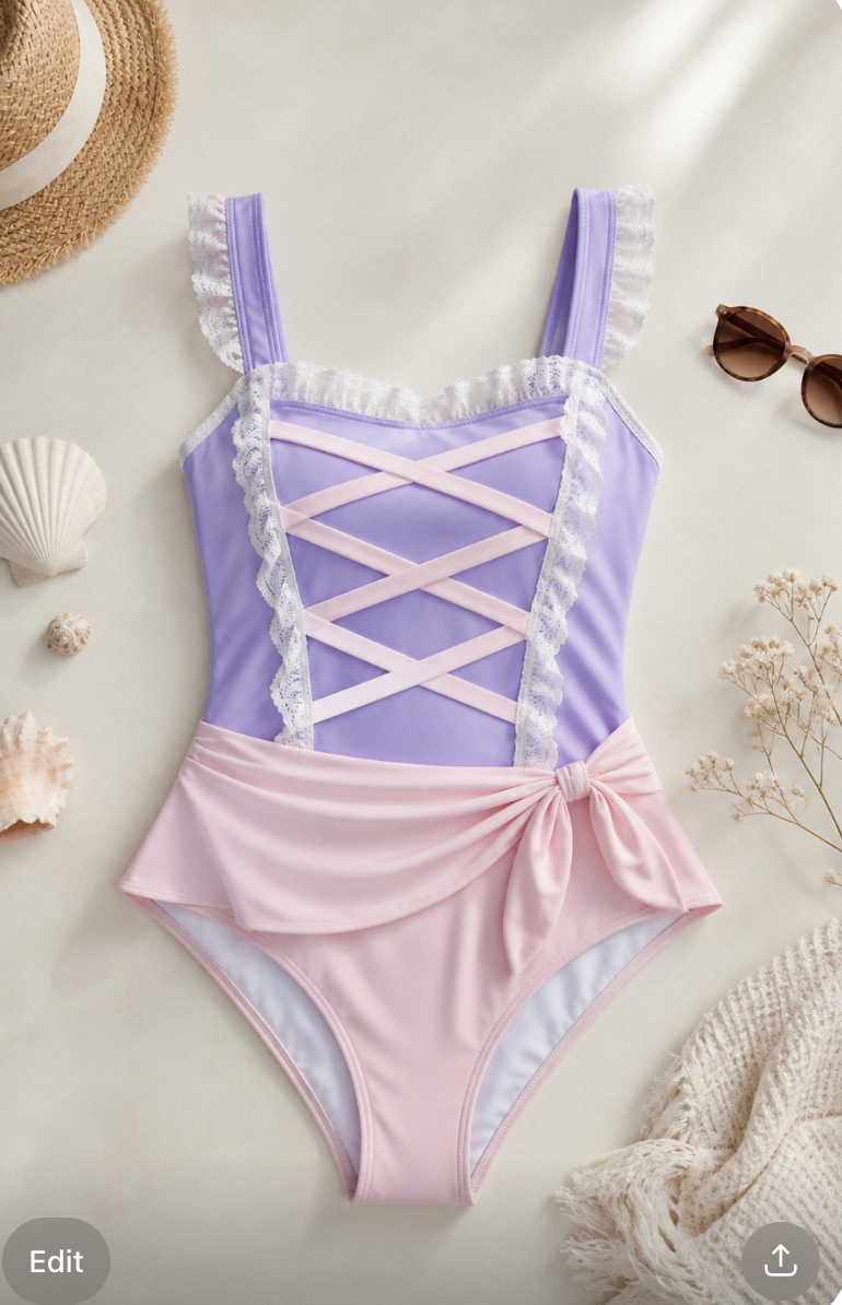 Adult Rapunzel One Piece Swimsuit