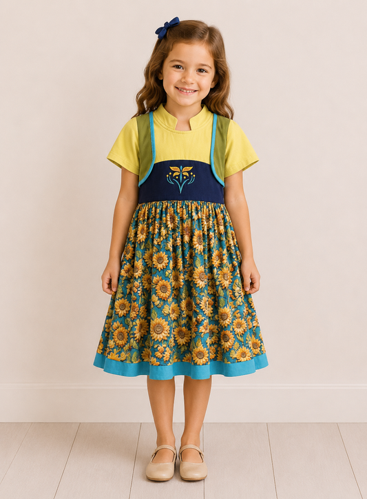Size 6 - Archive Collection - Ice Princess 3D Printed Twirl in Sunflower