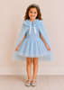 Size 5 - Archive Sample - Pastel Blue Tulle Dress with Pearl Embellished Skirt