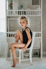 Ruffle Back Leotard in Classic Black