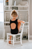 Ruffle Back Leotard in Classic Black