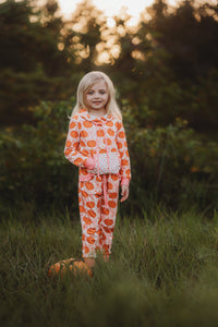 Little Pumpkin Hoodie Set with Ruffles