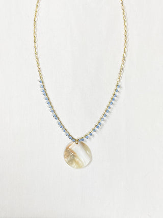 Mother of Pearl Pendant and Crystal Accent Necklace