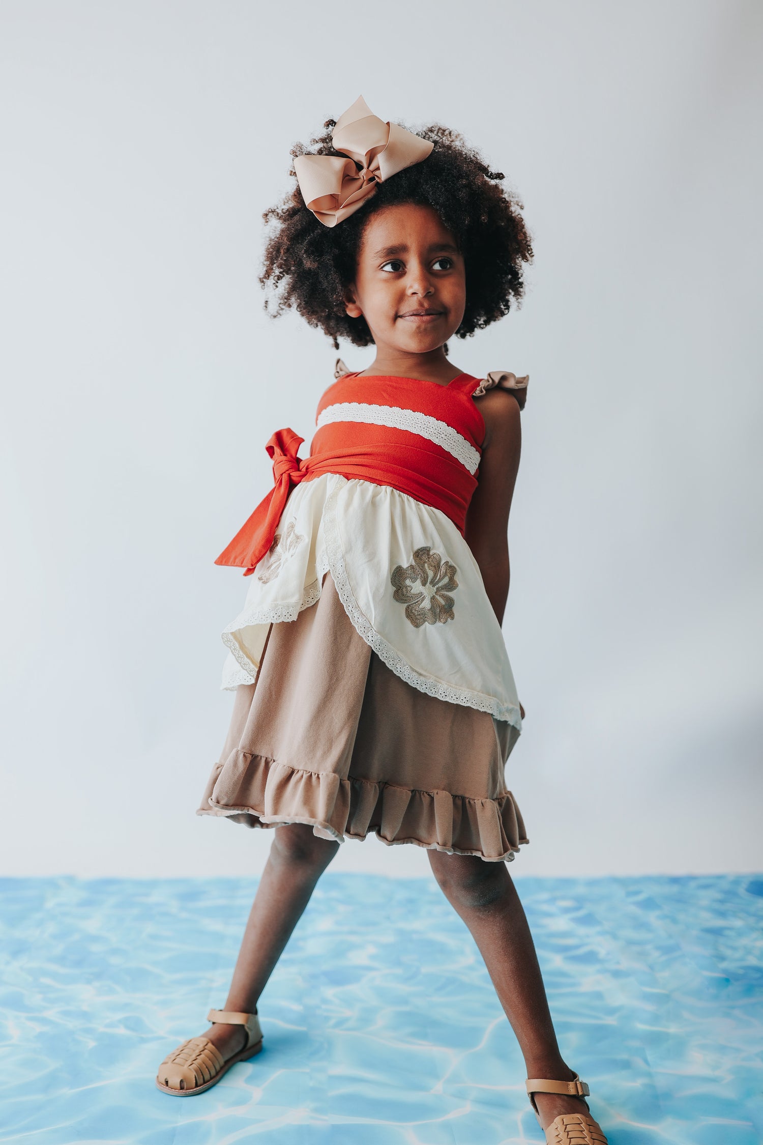 polynesian princess dress up Moana Inspired Adventure Dress With Necklace and Flower Headband, Polynesian Princess Costume