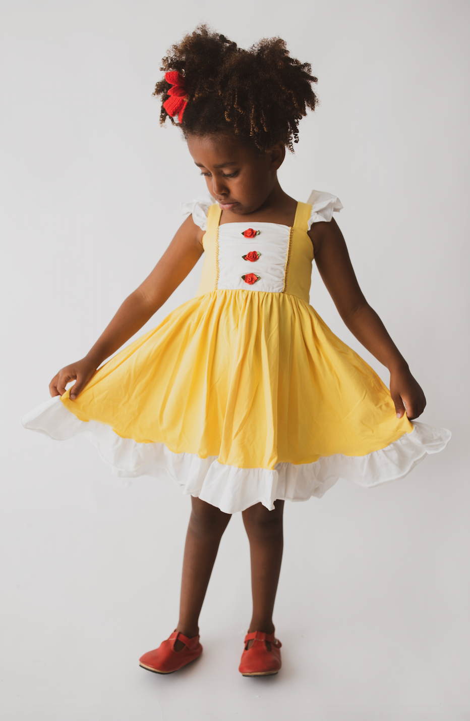 Only Little Once 美女と野獣 ベル 3Y Our Original Red Rose Twirl Dress – Only Little Once