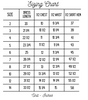 Sizing Chart