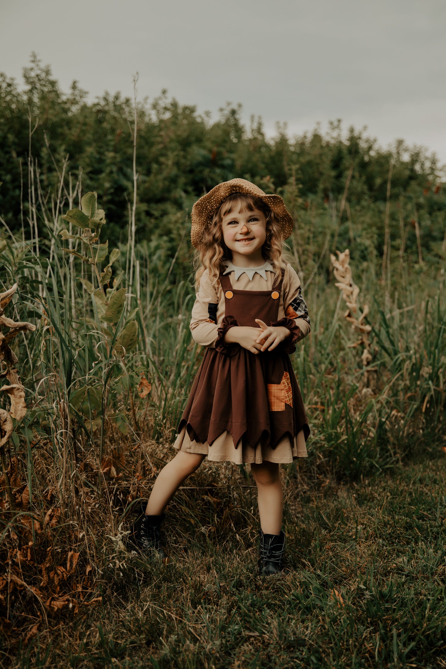 Fall Scarecrow Dress and Pinafore Only Little Once Fall Scarecrow Dress and Pinafore Only Little Once