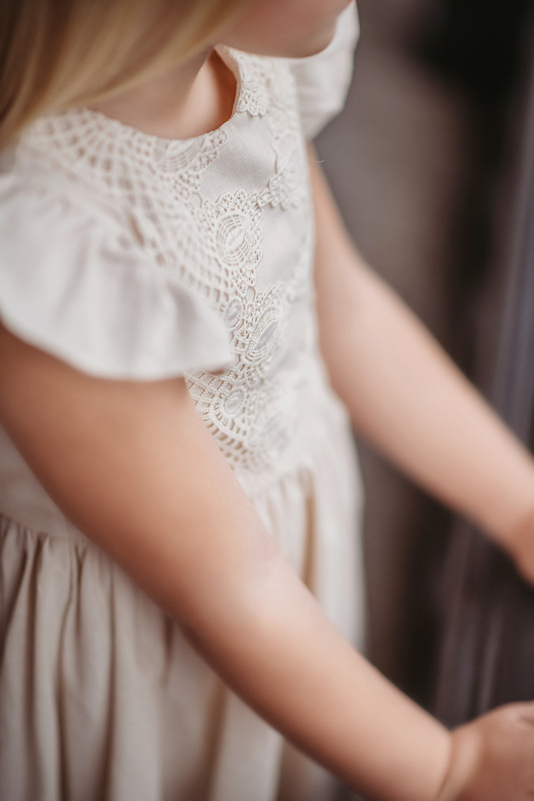 Ethel Fancy Pinafore in Antique Ivory Only Little Once Ethel Fancy Pinafore in Antique Ivory Only Little Once