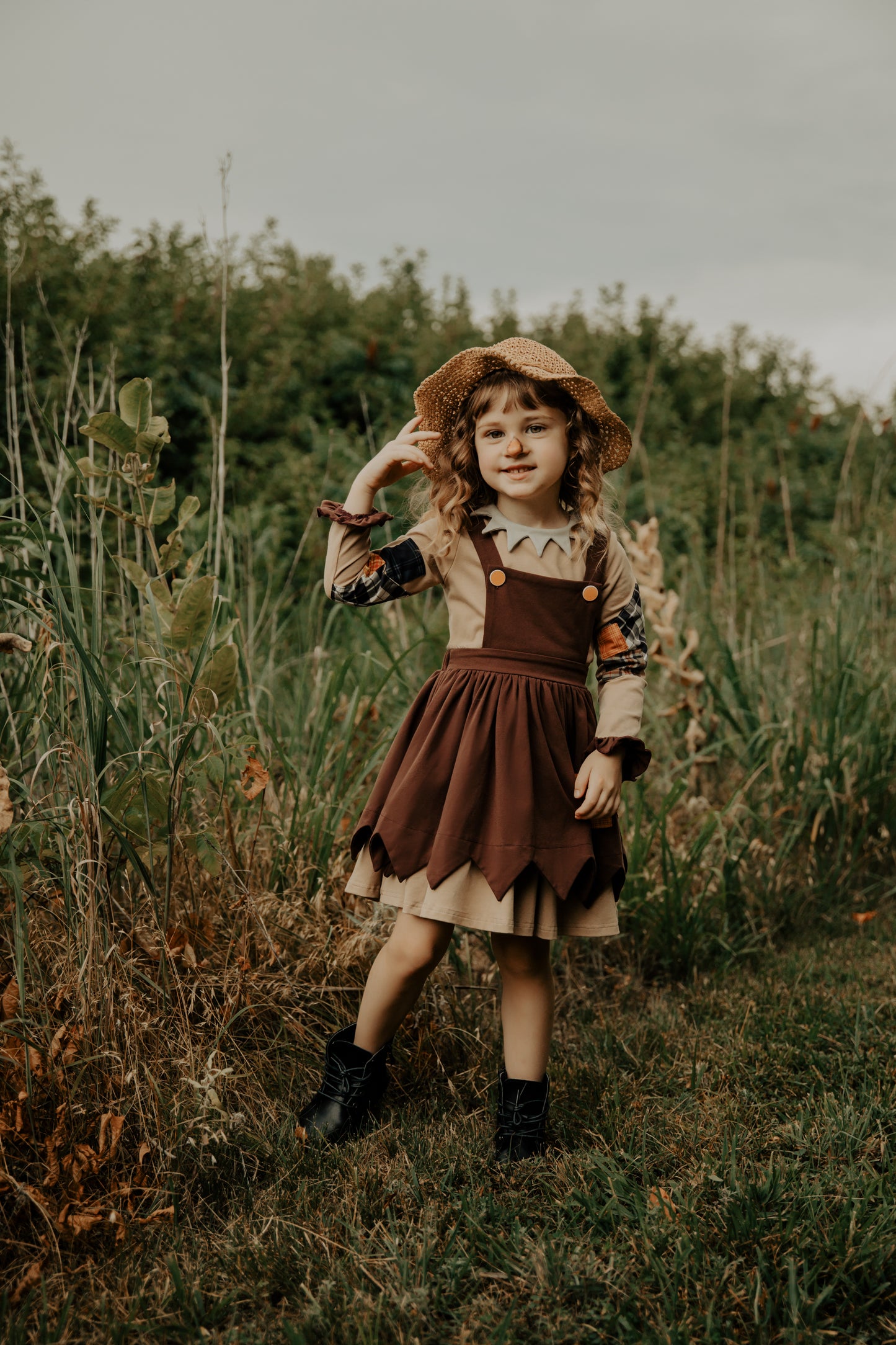 Fall Scarecrow Dress and Pinafore