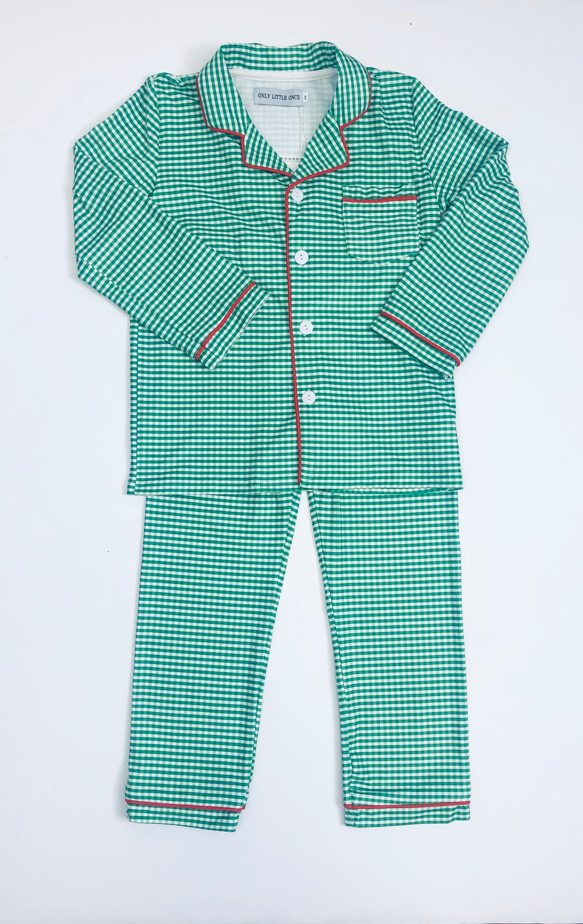 Pijama unisex de dos piezas a cuadros vichy